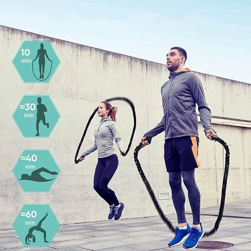 Exercise Jump Rope Weighted Exercise Skipping Rope 0.98 Inch Body Shaping Jumpropes for Women Men Portable Gym Workout Equipment