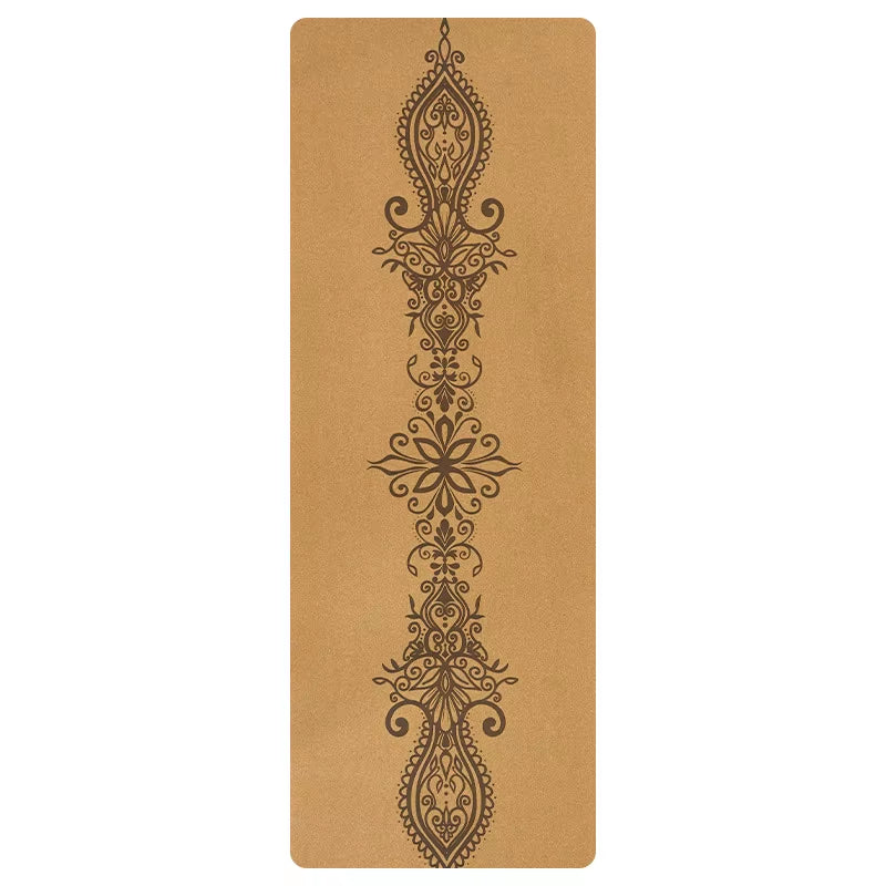 2025 New Cork & Natural Rubber Luxury Yoga Mat with Laser-Engraved Alignment Lines - Shock Absorption, Anti-Slip, Noise Reductio