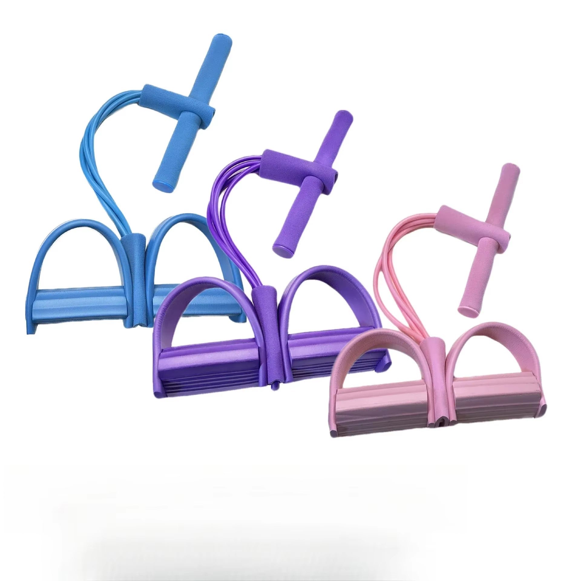 4/6-Tube Pedal Tensioner Multi-Functional Household Fitness Equipment Yoga Abdominal Strengthening Elastic Band Tension Rope