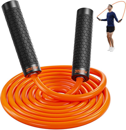 Jump Rope, Weighted Jump Rope for Men Women, Adjustable 1Lb Heavy Skipping Ropes, Suitable for Boxing, Cardio, Home Fitness, Training Muscle, Home Gym Workout Equipment for Full Body Exercise