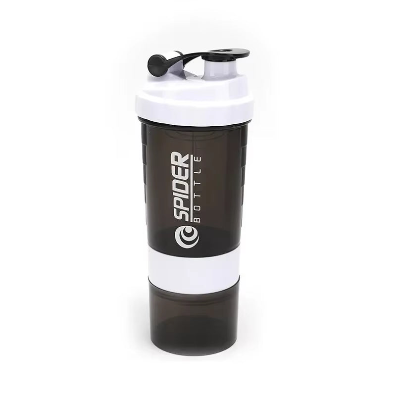3 Layer Shaker Bottle Protein Powder Cup Sports Mixer Protein Shaker Water Bottles with Shaker Ball Protein Shakers 550ML