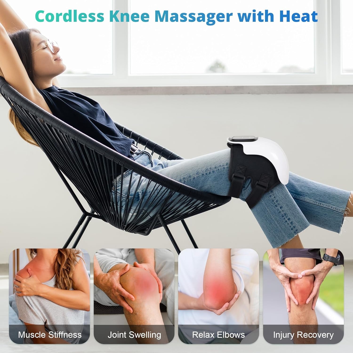 Heated Knee Massager with Vibration & Heat Therapy