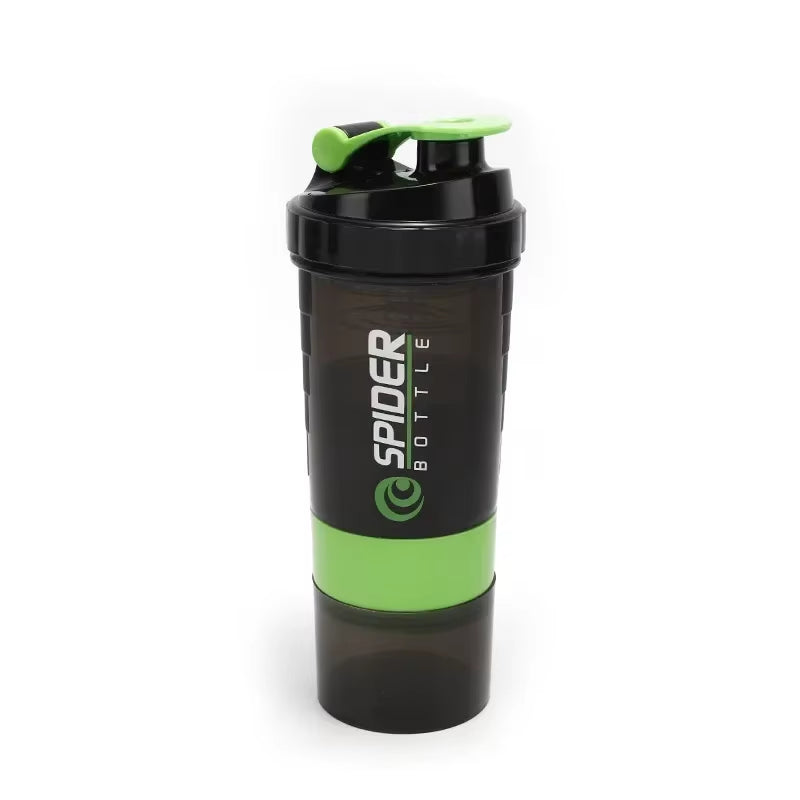 3 Layer Shaker Bottle Protein Powder Cup Sports Mixer Protein Shaker Water Bottles with Shaker Ball Protein Shakers 550ML