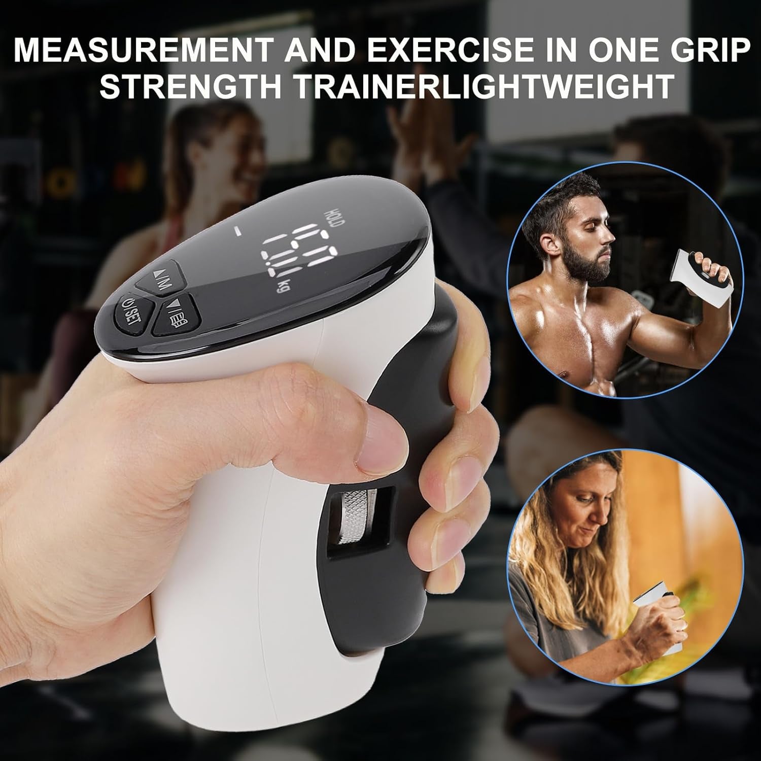 Electronic Grip Strength Tester 198Lbs / 90Kgs, Digital Hand Dynamometer with Backlit LED for Grip Strength Testing and Training, Hand Grip Strength Dynamometer for Sports, School and Home Use
