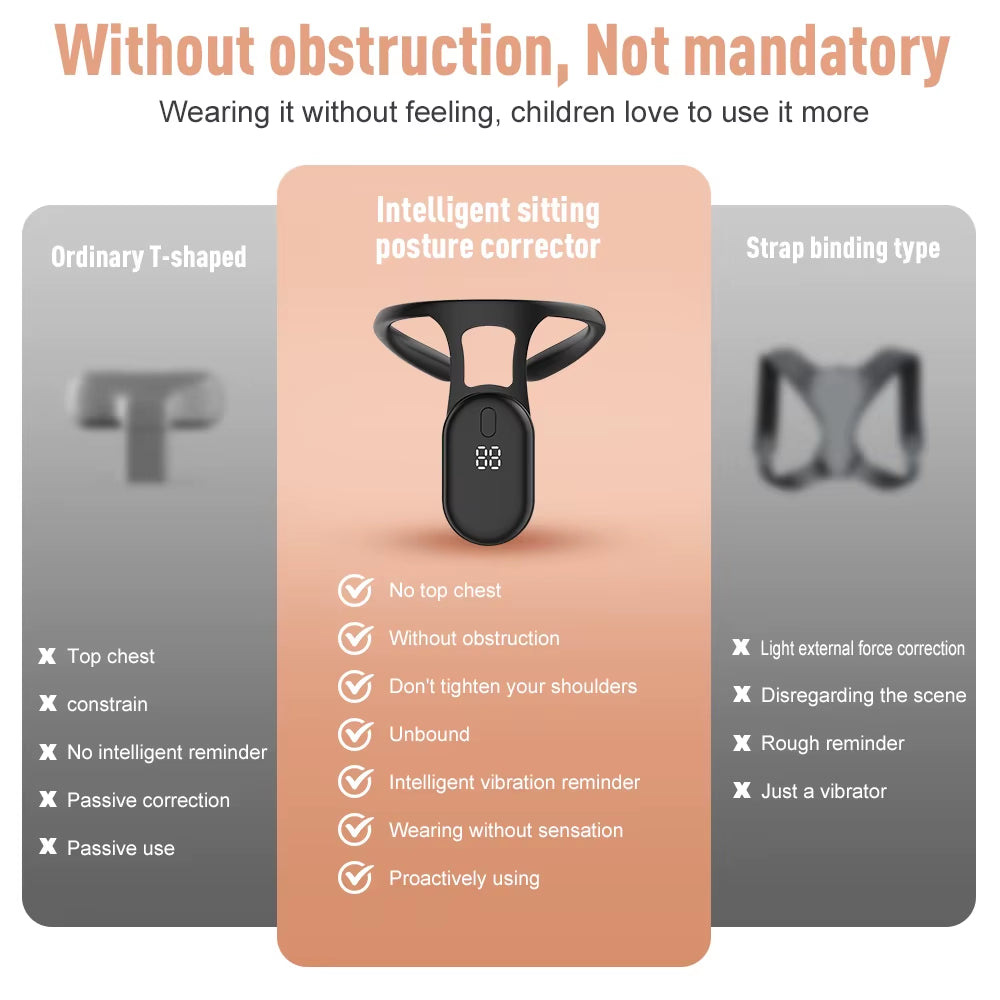 Intelligent Back Posture Correction with Vibration Reminder Invisible Potential Corrector Suitable for Adjustable Brackets Belt