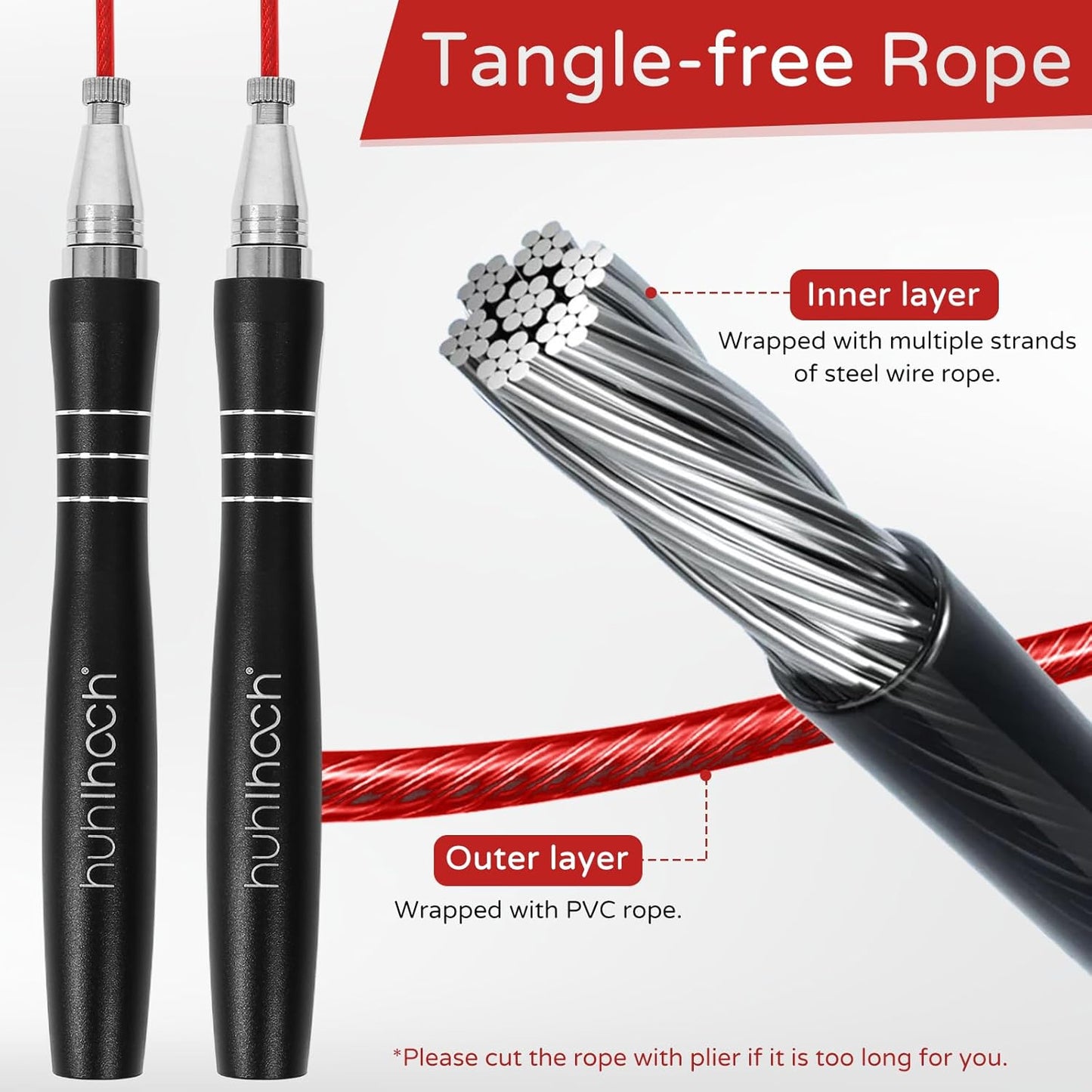 Speed Jump Rope for Men Women Adults, Workout Fitness Crossfit Boxing Jumping Ropes with Smooth Rotate Double Bearing Balls, Double under Skipping Rope with 2 Pcs Tangle-Free Cable to Replacement