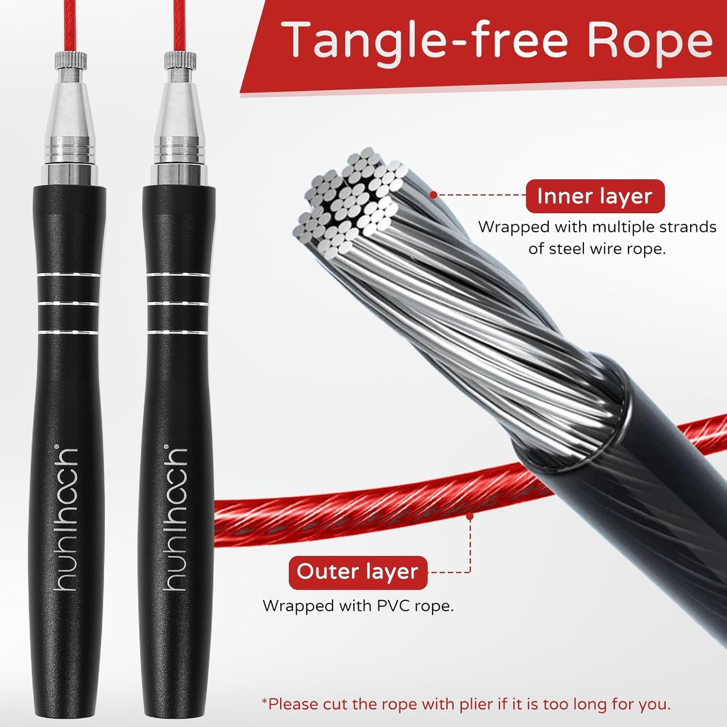 Speed Jump Rope for Men Women Adults, Workout Fitness Crossfit Boxing Jumping Ropes with Smooth Rotate Double Bearing Balls, Double under Skipping Rope with 2 Pcs Tangle-Free Cable to Replacement