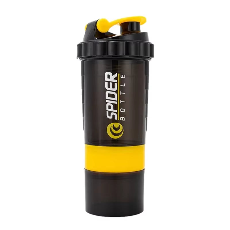 3 Layer Shaker Bottle Protein Powder Cup Sports Mixer Protein Shaker Water Bottles with Shaker Ball Protein Shakers 550ML