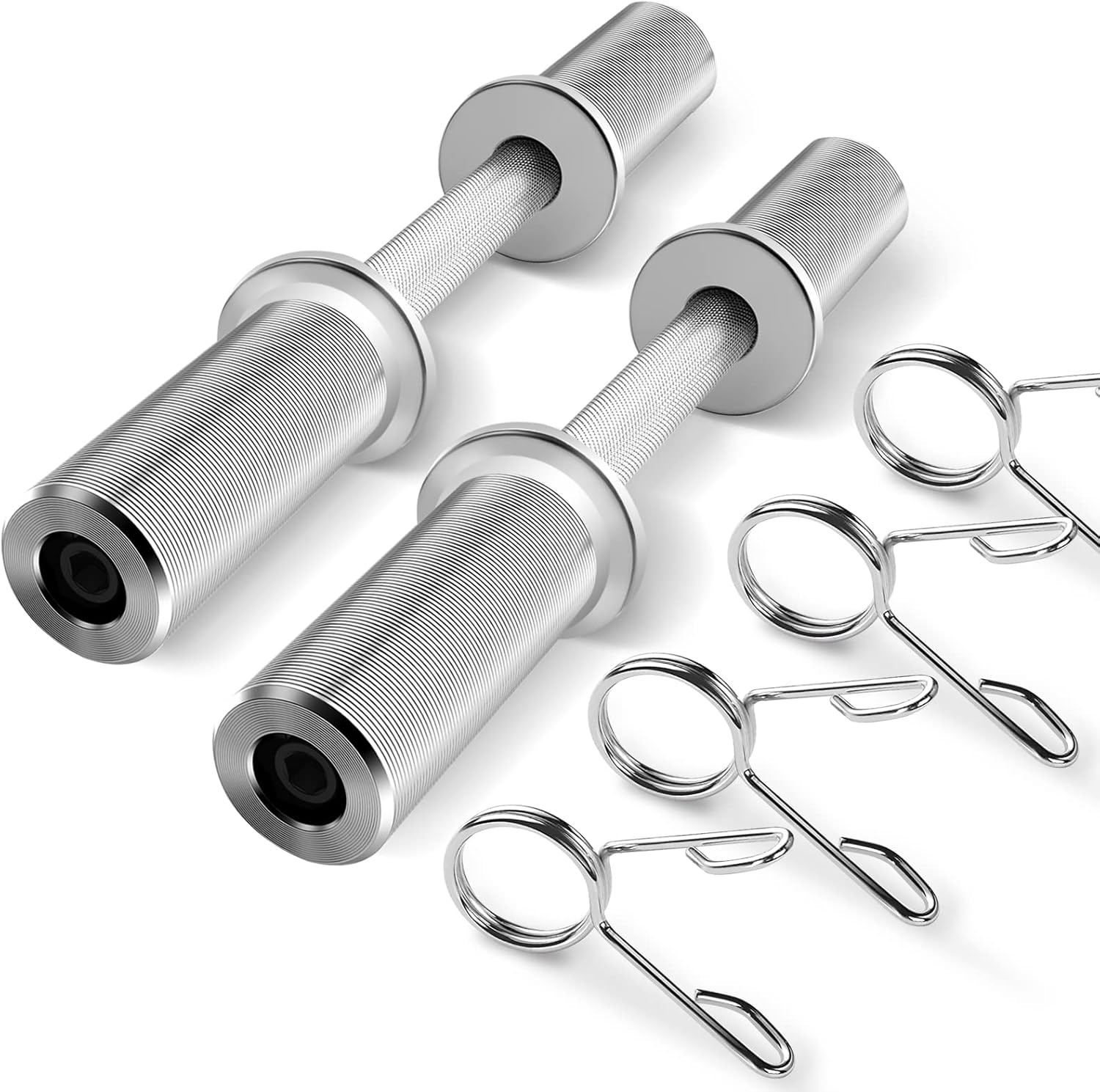 16"/20" Olympic Dumbbell Handles: Loadable Dumbbell Bars, Heavy Duty Weightlifting Handles, Compatible with 2" Olympic Weight Plate, Ideal for Home Gym Strength Training, Bonus 4 Spring Collars