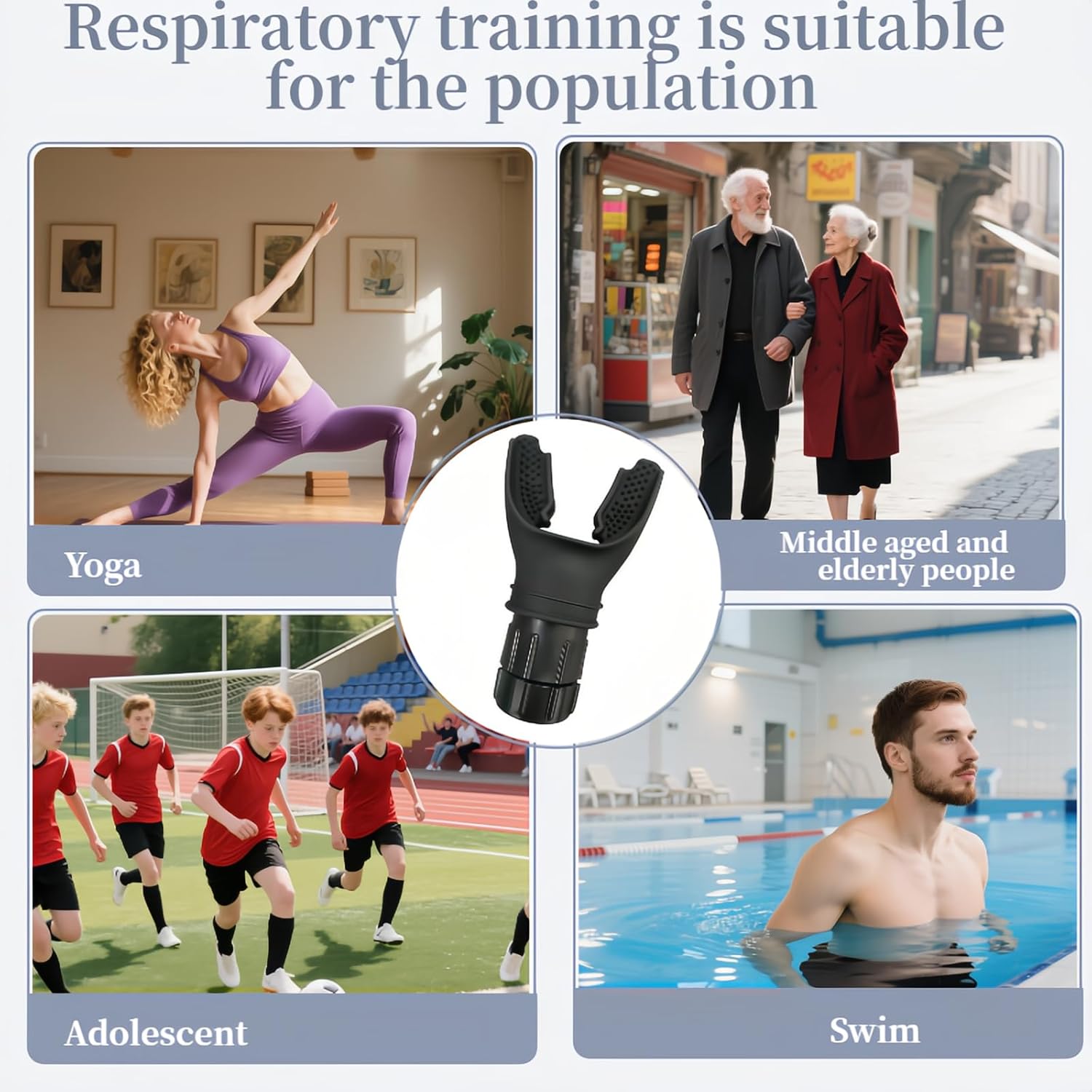 Portable Lung Capacity & Ab Trainer - Adjustable Resistance Breathing Exerciser for Core Strength, Swimming, Martial Arts | Medical-Grade Silicone, Compact Design with Flow Control Valve