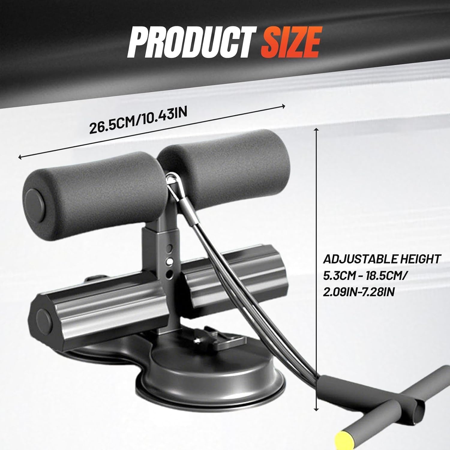 Ab Dominal Training Aid, Double Suction Cup Trainer, Three-Level Height Adjustment, Multifunctional Adjustable Abdominal Trainer with Drawstring, Suitable for Home Fitness