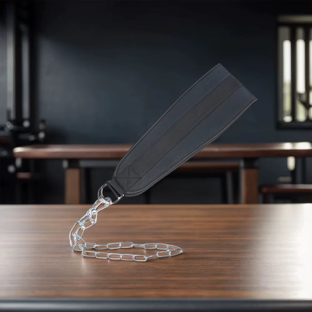 Weight Lifting Belt with Chain Home Gym Equipment Waist Belt Weight Lifting Dip Belt for Weight Lifting Squat Training Fitness