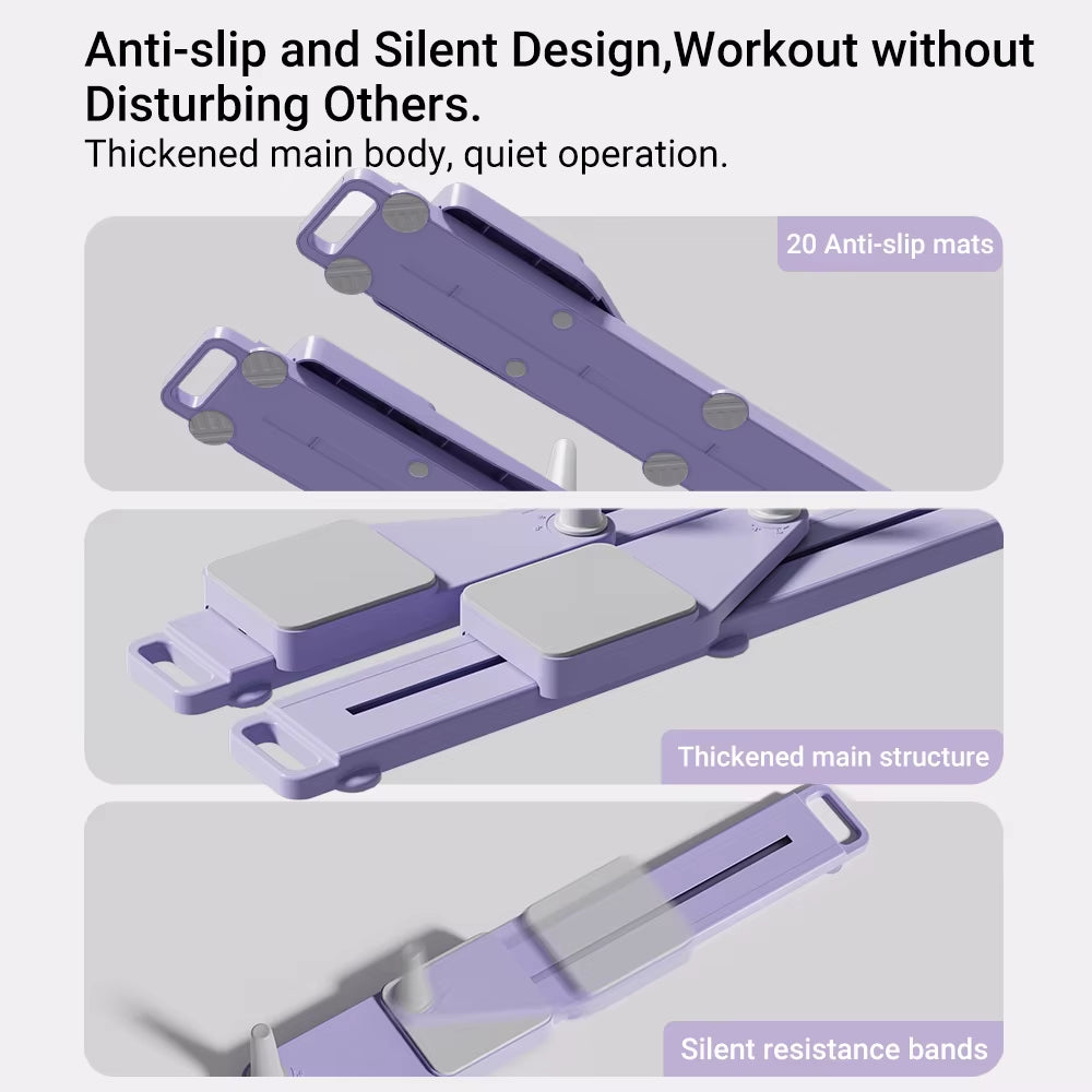 2-in-1 Abs and Ski Board - Portable Core and Leg Trainer, Split Pilates Reformer for Home Gym, Lightweight Full-Body Fitness Equipment