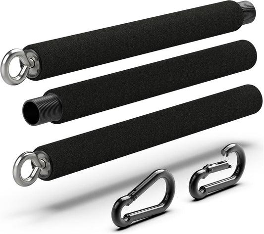 Steel Resistance Bar - Portable Dual Cable Machine Bar - Adjustable 38" to 26"
