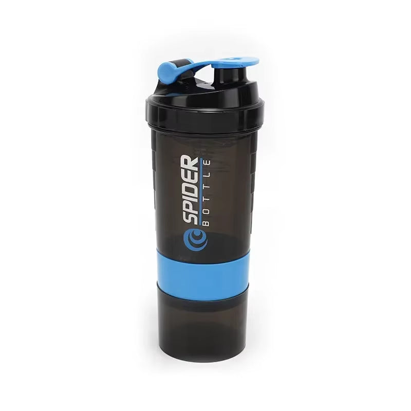 3 Layer Shaker Bottle Protein Powder Cup Sports Mixer Protein Shaker Water Bottles with Shaker Ball Protein Shakers 550ML