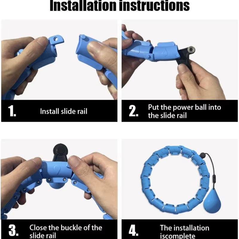 Detachable Fitness Hula Hoop Adjustable Waist Trainer for Women Indoor Outdoor Weight Loss Belly Abdominal Fitness Equipment