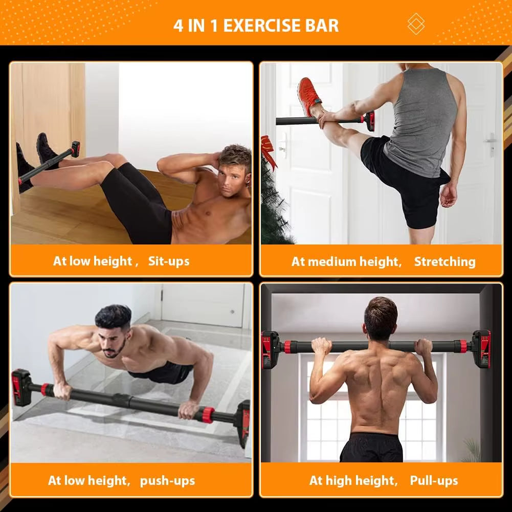 Adjustable Pull up Bar for Doorway Upper Body Workout Training Bar with Locking Mechanism No Screw Installation Max Load 440 Lbs