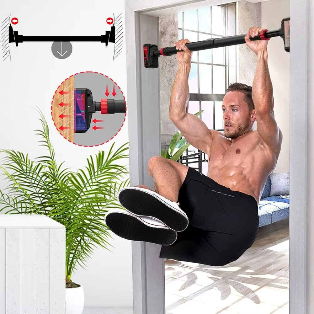 Adjustable Pull up Bar for Doorway Upper Body Workout Training Bar with Locking Mechanism No Screw Installation Max Load 440 Lbs