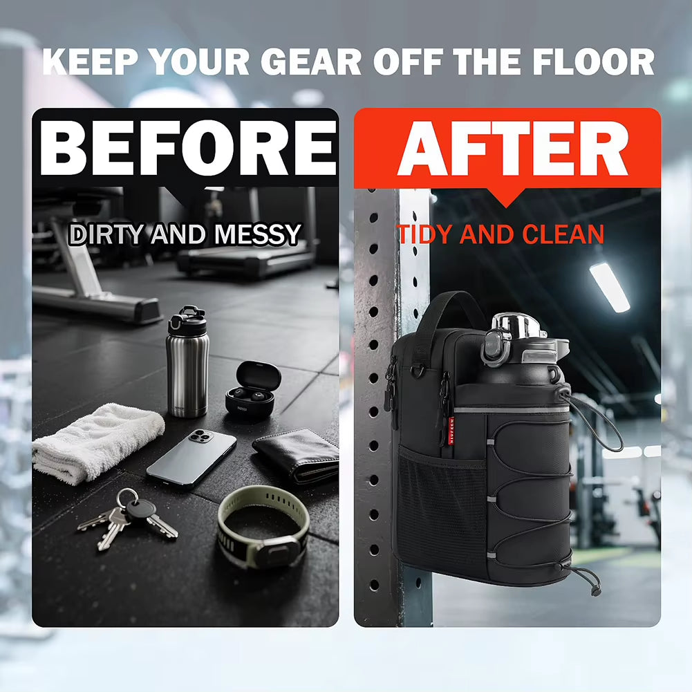 Magnetic Gym Bag Magnetic Sling Pocket Bottle Holder Crossbody Bag for Men & Women