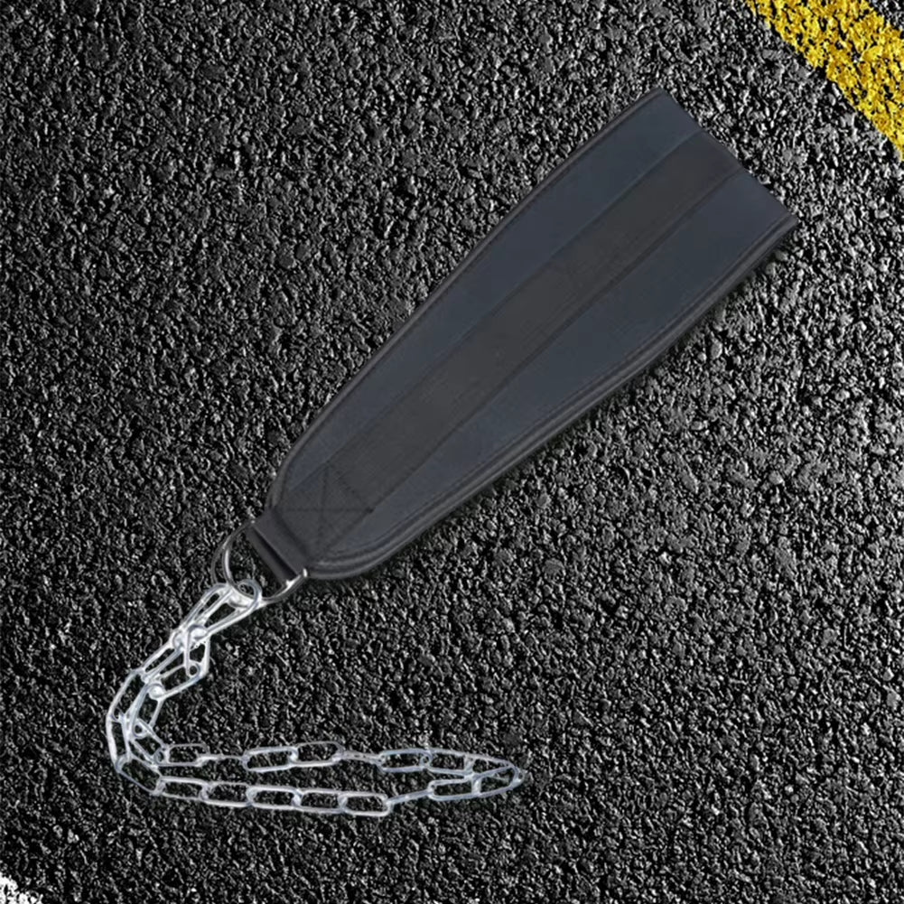 Weight Lifting Belt with Chain Home Gym Equipment Waist Belt Weight Lifting Dip Belt for Weight Lifting Squat Training Fitness