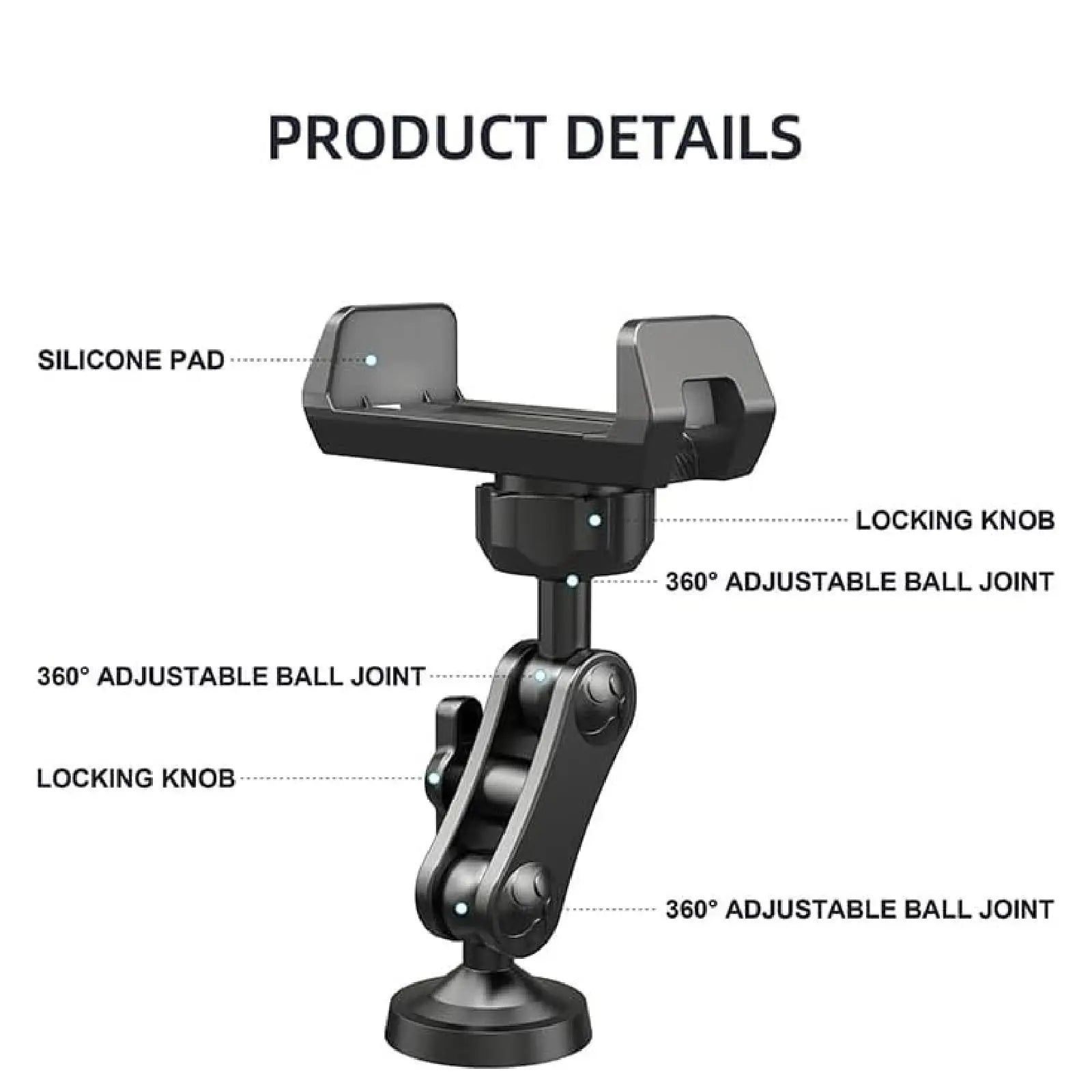 Gym Magnetic Phone Holder Compact 360 Adjustable for Kitchen Office Workshop Portable Gym Magnetic Phone Holder 360 Rotatable