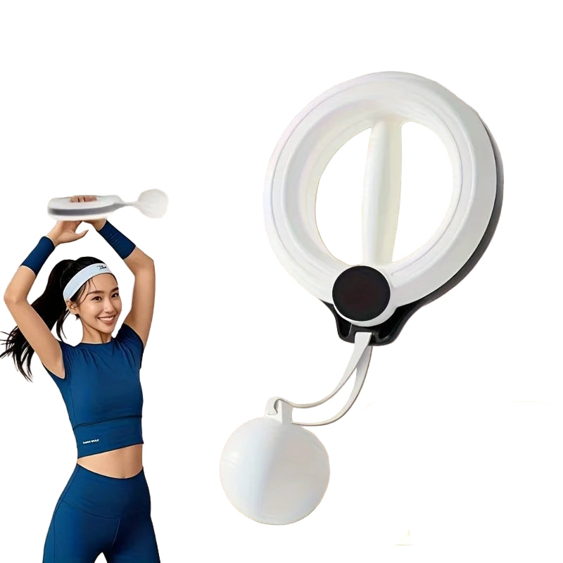 White 360 ° Rotary Handheld Fitness Machine - Portable Arm and Full Body Workout for Home Gym, Yoga, Pilates, Reduce Fat Burning