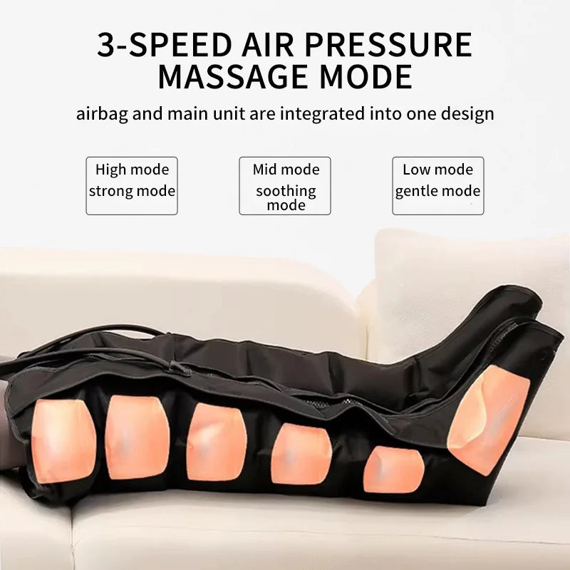 Air Pressure Leg Massager Foot Massage Boots Kneading Squeeze Deep Relaxation Calf with Remote Control