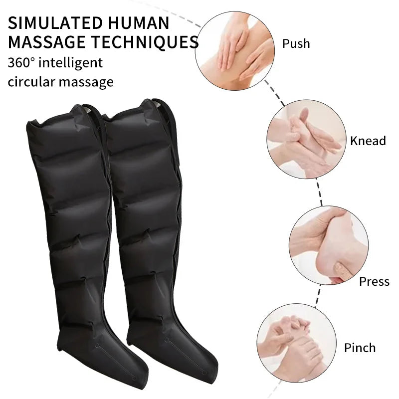 Air Pressure Leg Massager Foot Massage Boots Kneading Squeeze Deep Relaxation Calf with Remote Control