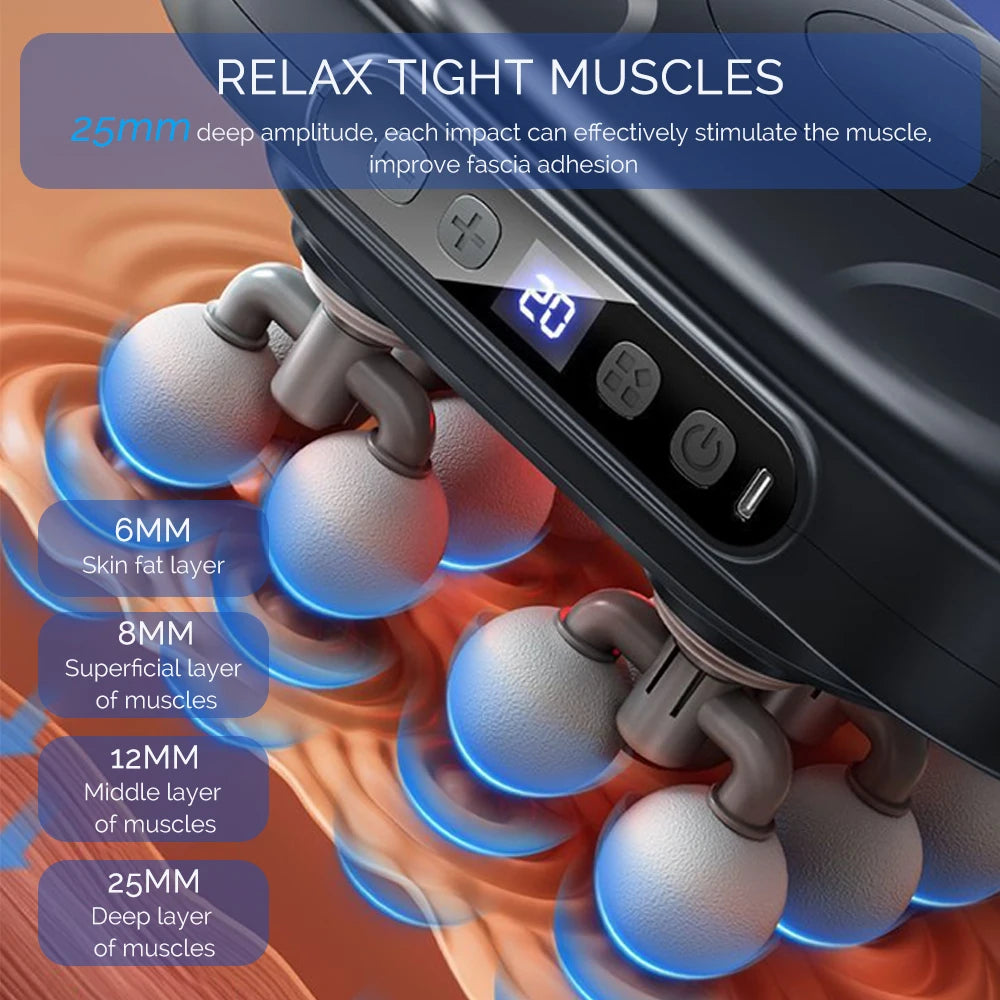 16 Massage Heads Massage Gun Wireless Fascia Gun High Frequency Vibration Back Waist Massager Massager Neck Shoulder Masajeador