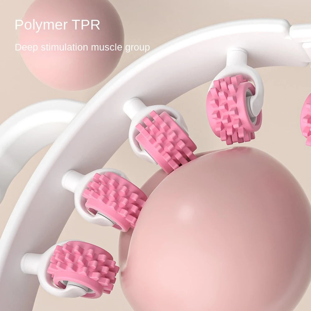 Leg Massager Multi-Functional 12 Wheels Full-Coverage Massage Roller for Arm Waist Leg Muscle Relaxation Manual Massage Machine