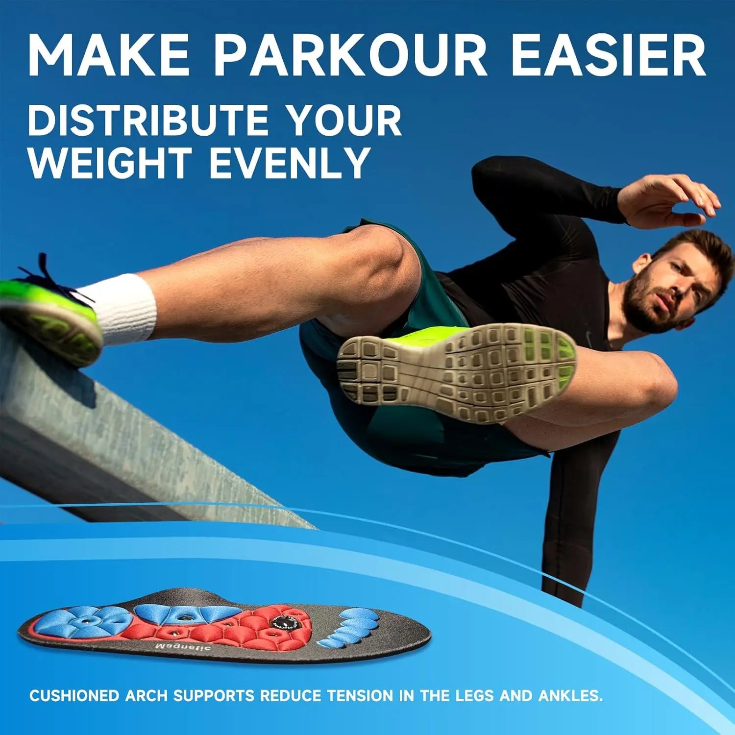 Magnetic Acupressure Insole Sports Acupoint Massage Insoles Massage Foot Reflexology Shoe Pads Weight Loss Slimming Anti-Fatigue