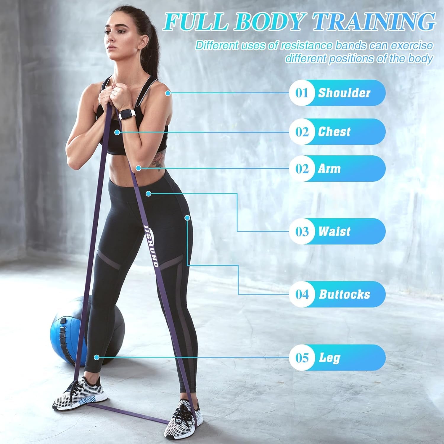 Resistance Bands Set, 4 Strengths Pull up Assistance Bands Latex Exercise Bands for Men Women, Workout Bands for Fitness Muscle Strength Training