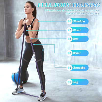Resistance Bands Set, 4 Strengths Pull up Assistance Bands Latex Exercise Bands for Men Women, Workout Bands for Fitness Muscle Strength Training