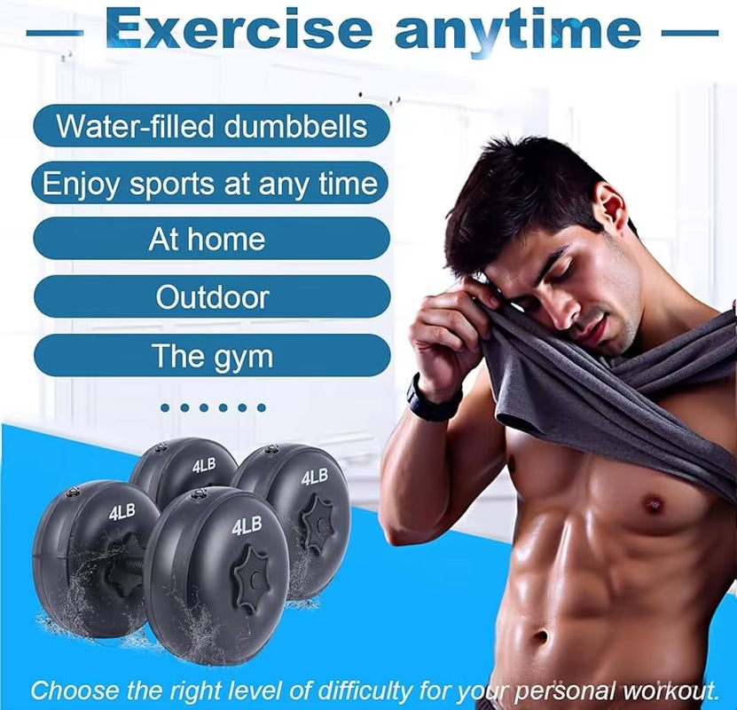 8-10 Kg Water Dumbbells Portable Travel Dumbbells Weight Adjustable Dumbbells Strength Training Fitness and Shaping