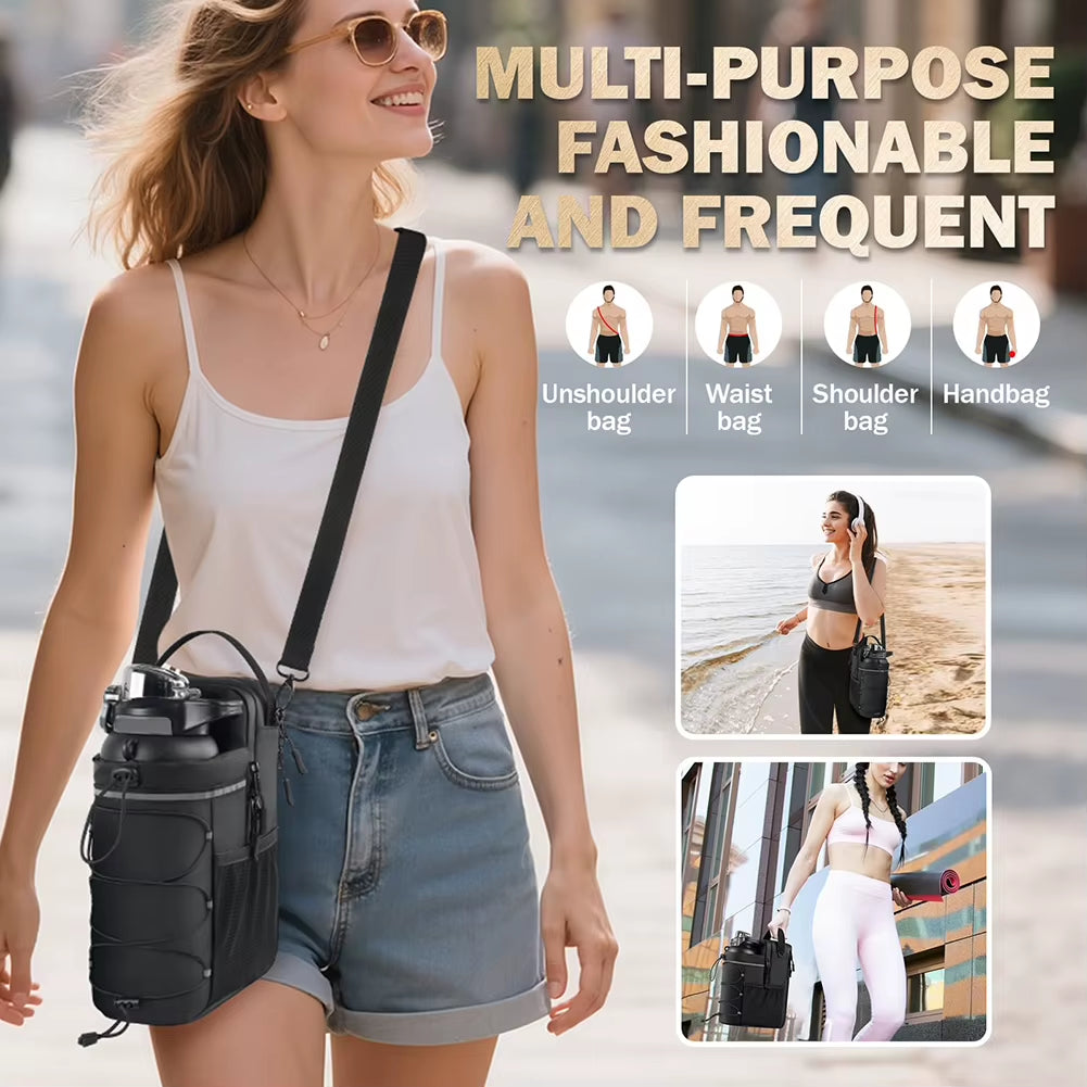 Magnetic Gym Bag Magnetic Sling Pocket Bottle Holder Crossbody Bag for Men & Women