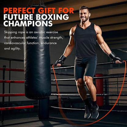 Jump Rope, Weighted Jump Rope for Men Women, Adjustable 1Lb Heavy Skipping Ropes, Suitable for Boxing, Cardio, Home Fitness, Training Muscle, Home Gym Workout Equipment for Full Body Exercise