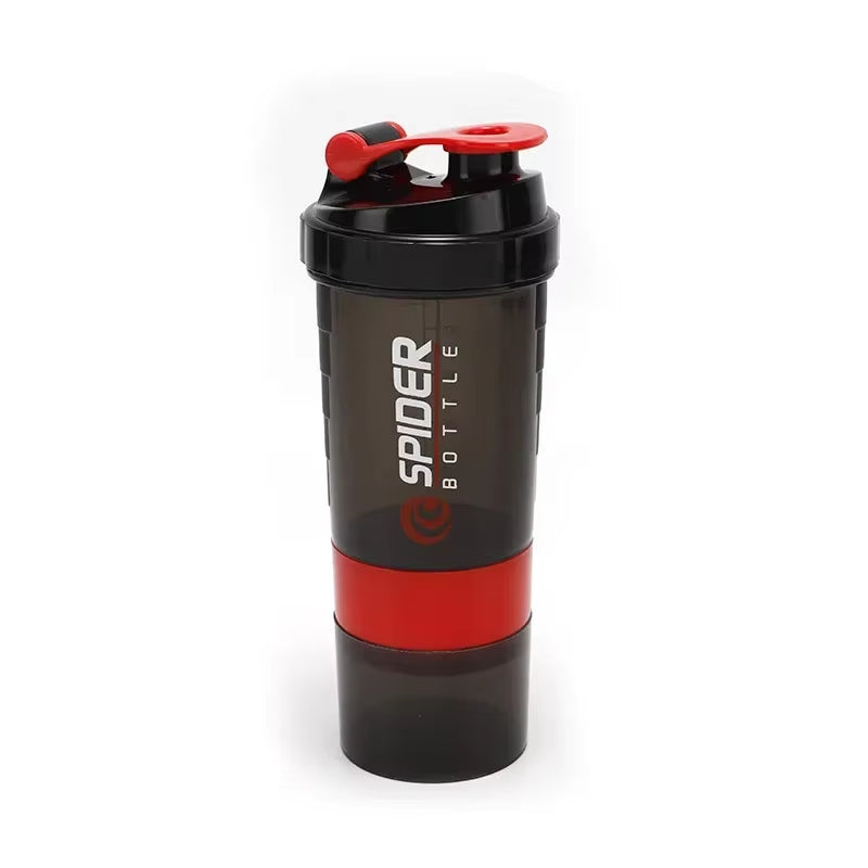 3 Layer Shaker Bottle Protein Powder Cup Sports Mixer Protein Shaker Water Bottles with Shaker Ball Protein Shakers 550ML