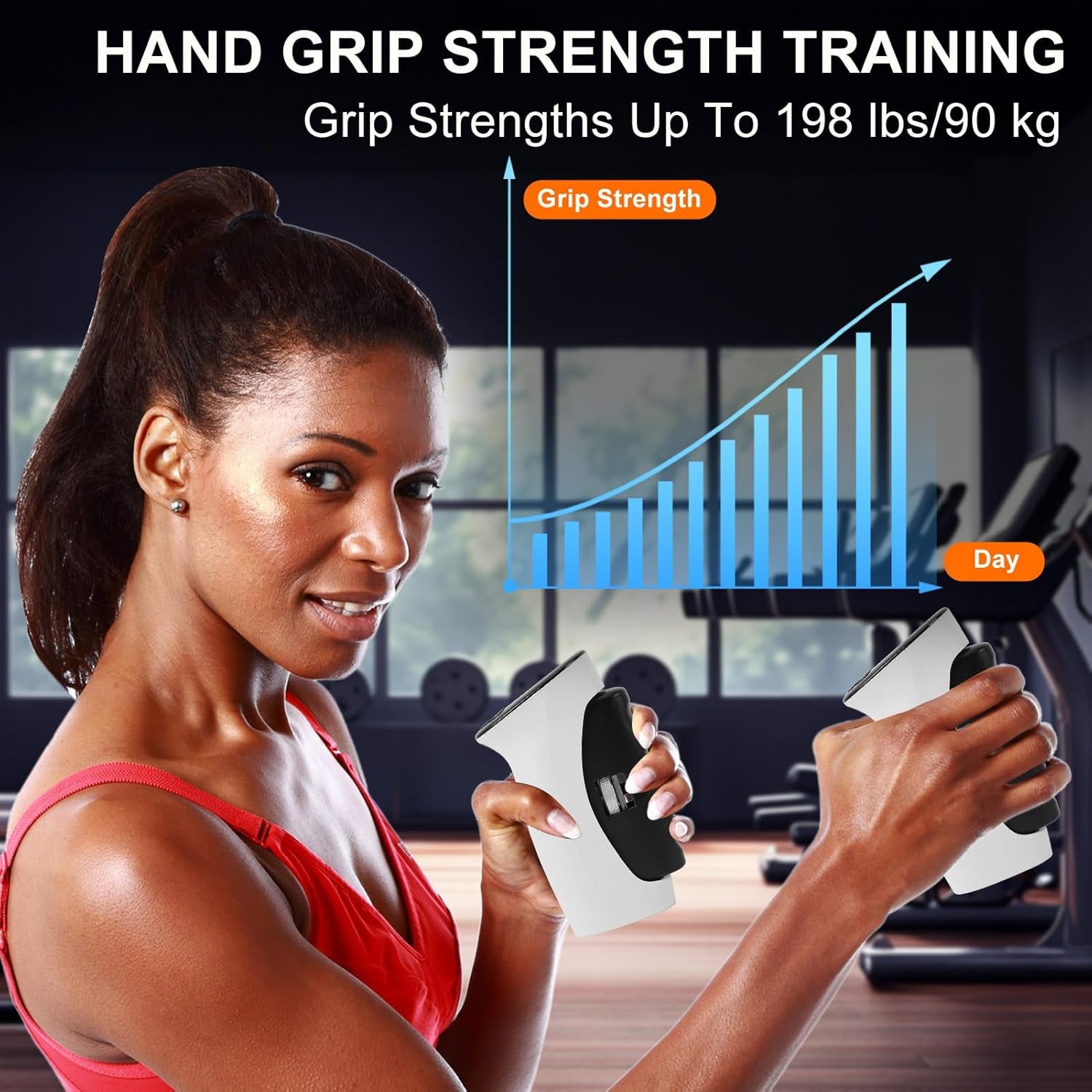 Electronic Grip Strength Tester 198Lbs / 90Kgs, Digital Hand Dynamometer with Backlit LED for Grip Strength Testing and Training, Hand Grip Strength Dynamometer for Sports, School and Home Use