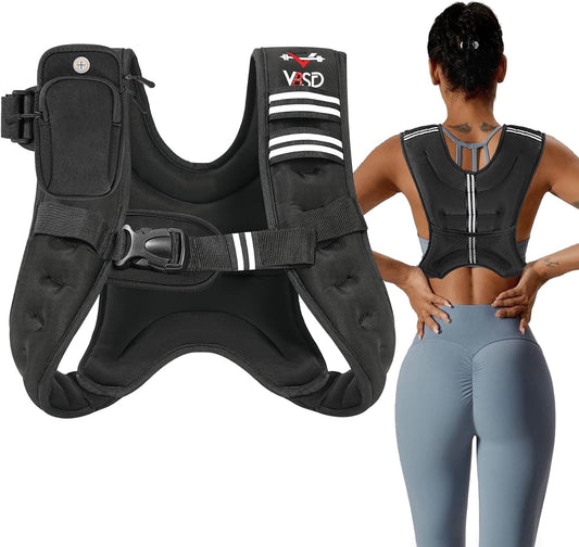 Weighted Vest, 6Lb/8Lb/12Lb/16Lb/20Lb/25Lb/30Lb Weight Vest for Men Women, Body Weight Vests Adjustable for Strength Training, Running, Walking, Workout, Jogging, Fitness
