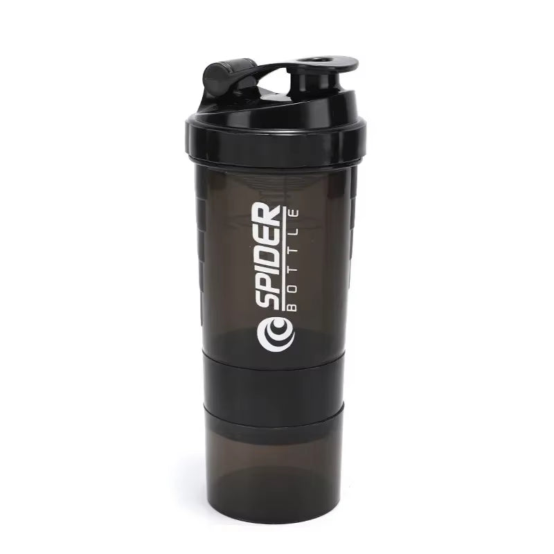 3 Layer Shaker Bottle Protein Powder Cup Sports Mixer Protein Shaker Water Bottles with Shaker Ball Protein Shakers 550ML