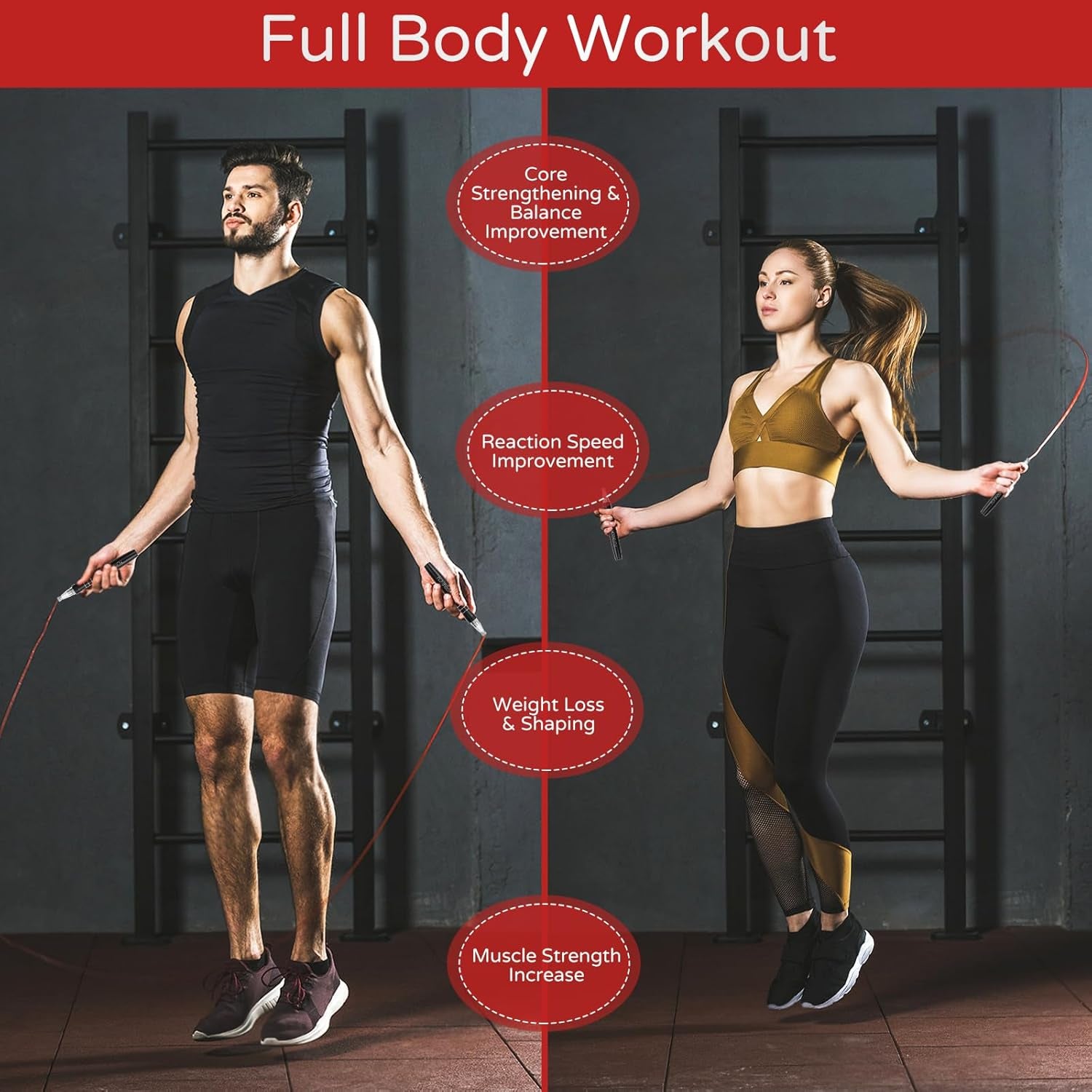 Speed Jump Rope for Men Women Adults, Workout Fitness Crossfit Boxing Jumping Ropes with Smooth Rotate Double Bearing Balls, Double under Skipping Rope with 2 Pcs Tangle-Free Cable to Replacement