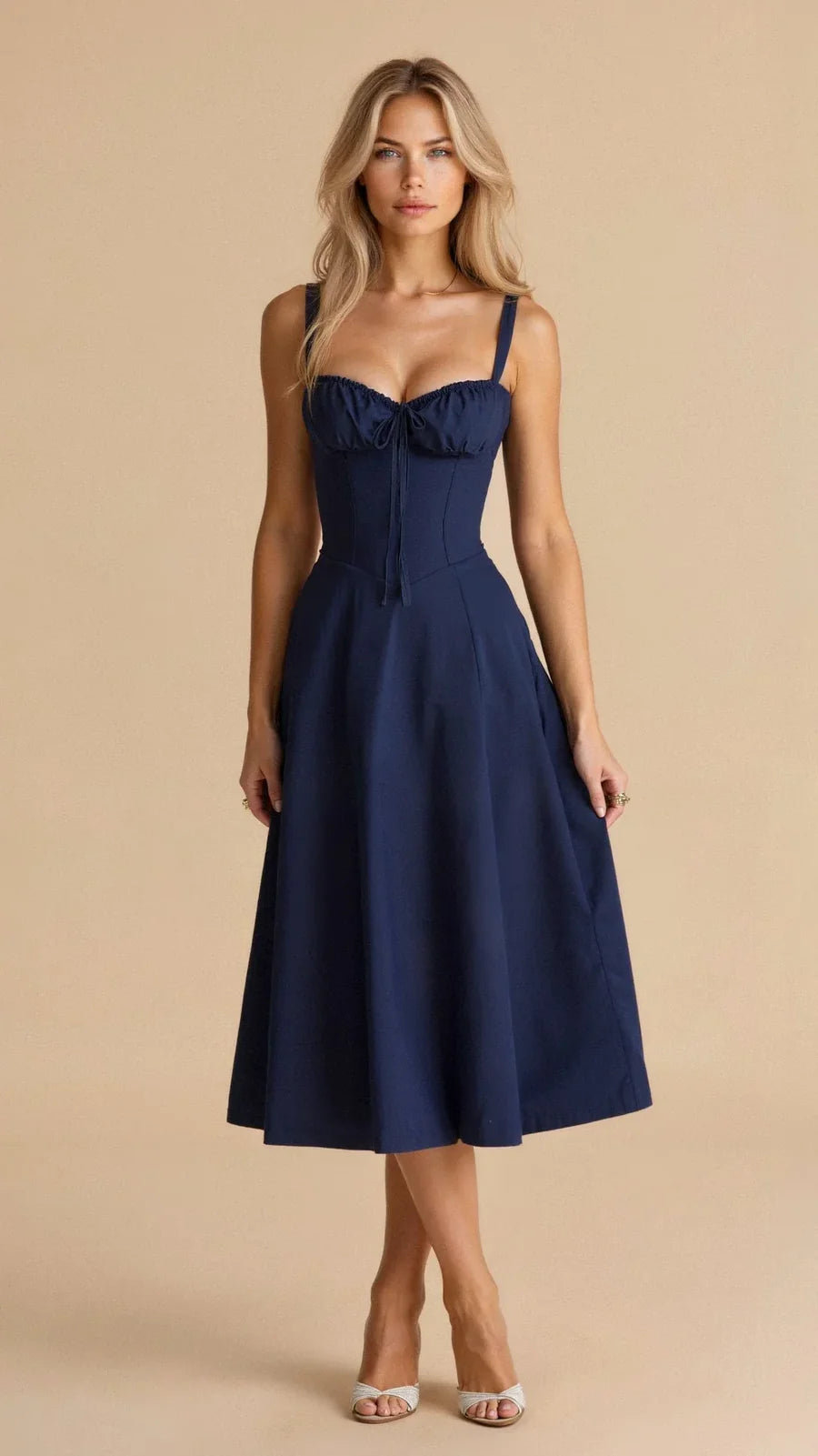 Elegant Floral Bustier Midriff Waist Shaper Dress