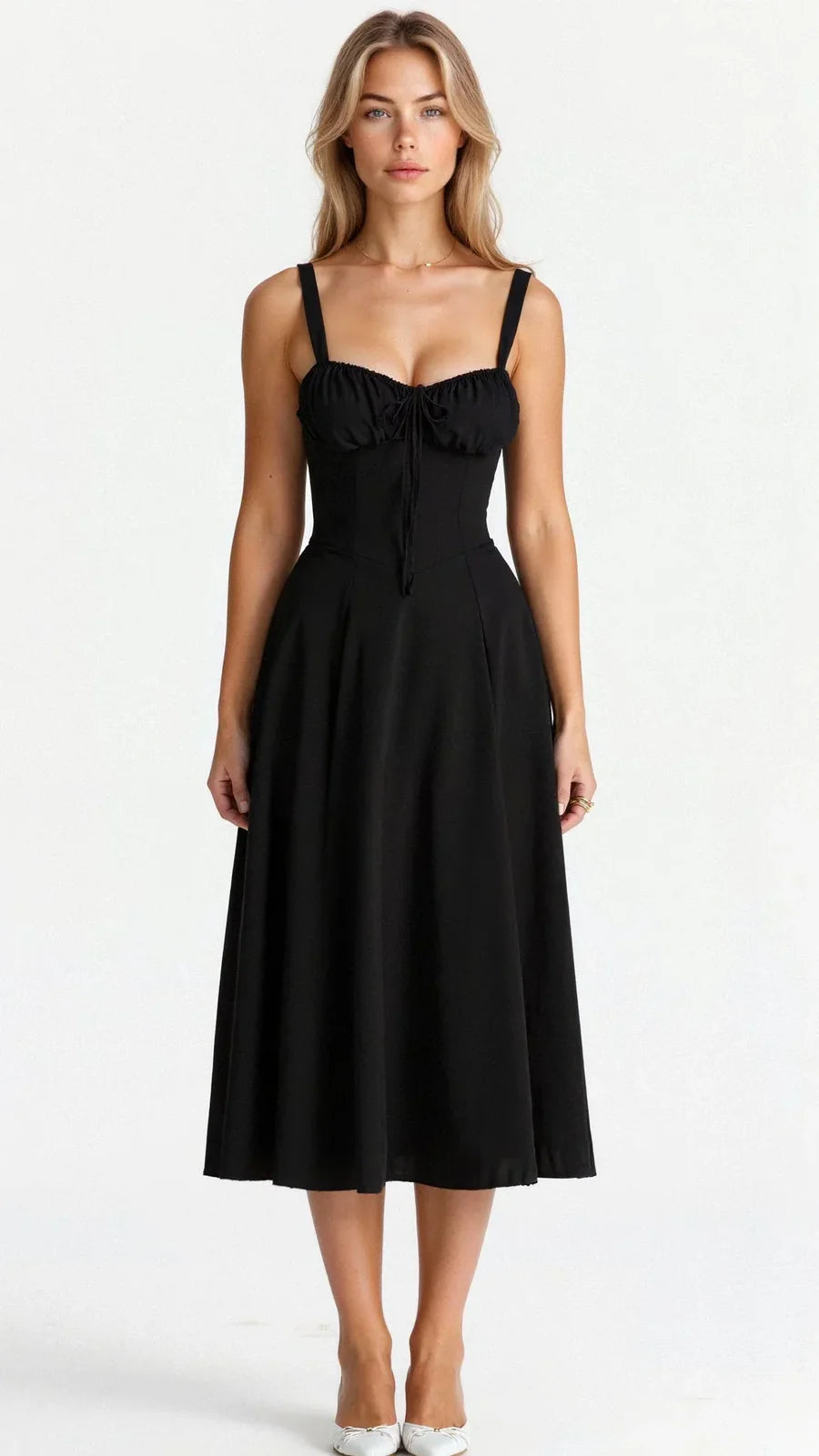 Elegant Floral Bustier Midriff Waist Shaper Dress